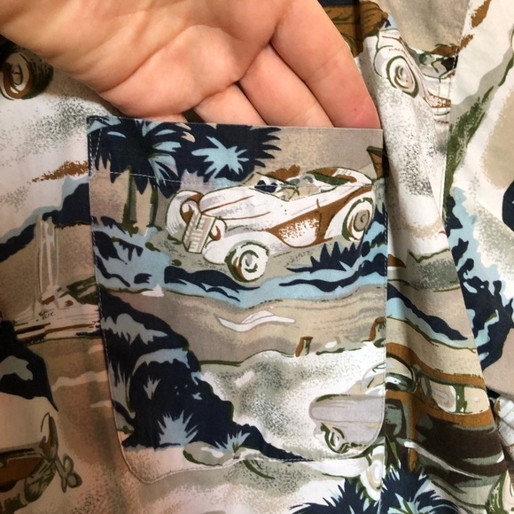 Vintage Cotton Retro Hawaiian Button Up Short Sleeved Shirt Medium - Picture 7 of 11